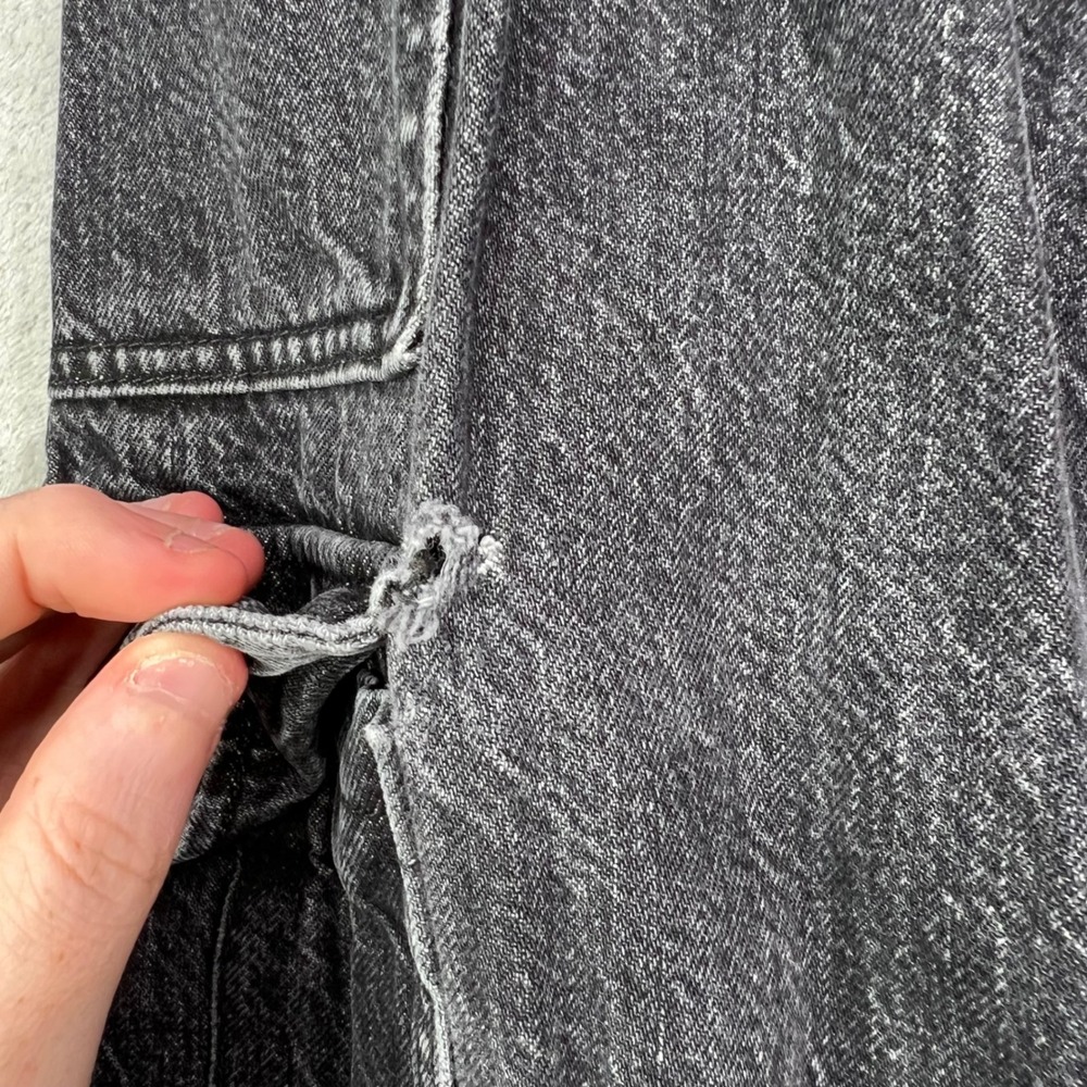 American Eagle Super High Rise Baggy Straight Cargo Jeans Women 8 X-Long Stretch - Picture 5 of 16
